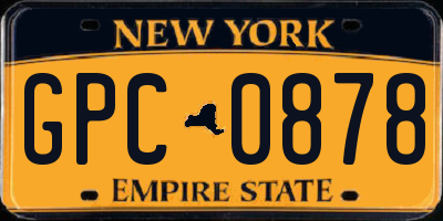 NY license plate GPC0878