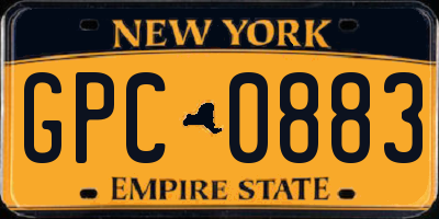 NY license plate GPC0883