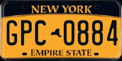 NY license plate GPC0884