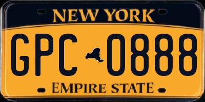 NY license plate GPC0888