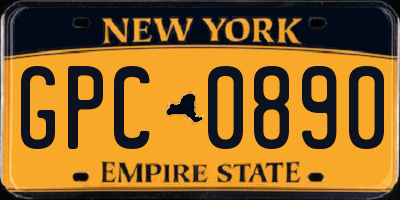 NY license plate GPC0890