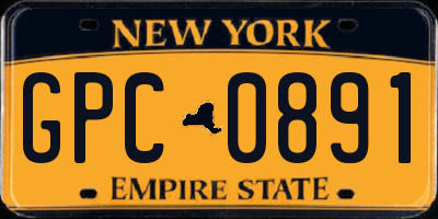NY license plate GPC0891