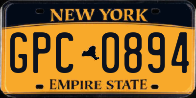 NY license plate GPC0894