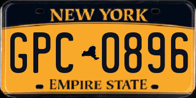 NY license plate GPC0896