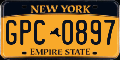 NY license plate GPC0897
