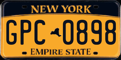 NY license plate GPC0898