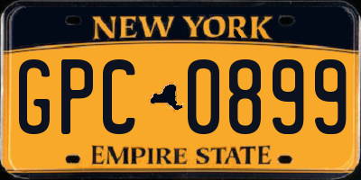 NY license plate GPC0899