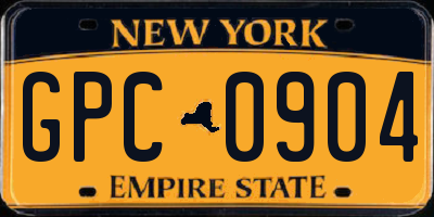 NY license plate GPC0904