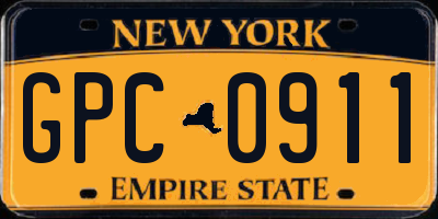 NY license plate GPC0911