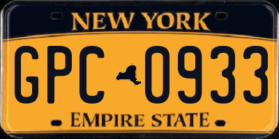 NY license plate GPC0933