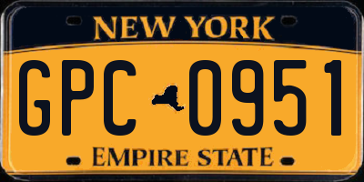 NY license plate GPC0951