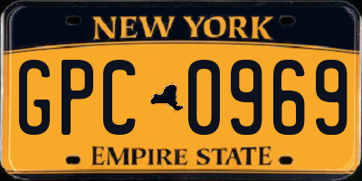 NY license plate GPC0969