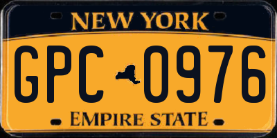 NY license plate GPC0976