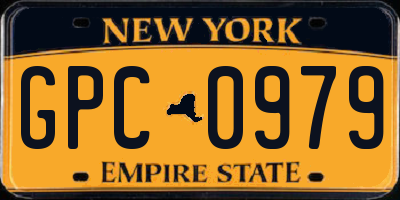 NY license plate GPC0979