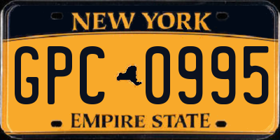 NY license plate GPC0995