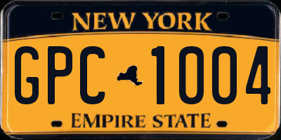 NY license plate GPC1004