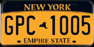 NY license plate GPC1005