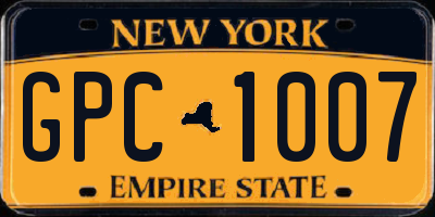 NY license plate GPC1007