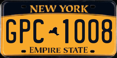 NY license plate GPC1008