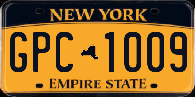 NY license plate GPC1009