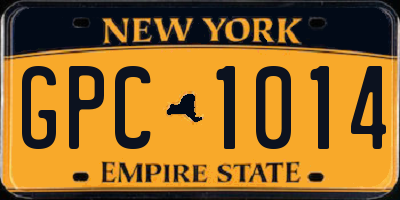 NY license plate GPC1014