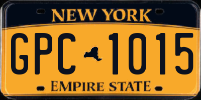 NY license plate GPC1015