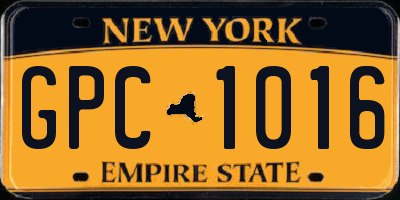 NY license plate GPC1016