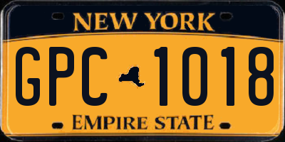 NY license plate GPC1018