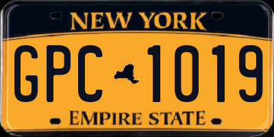 NY license plate GPC1019