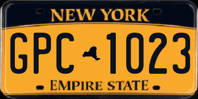 NY license plate GPC1023