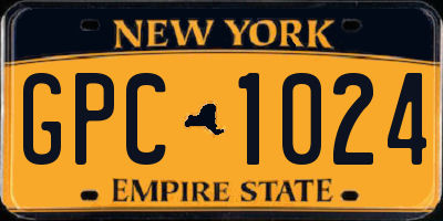 NY license plate GPC1024
