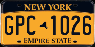 NY license plate GPC1026