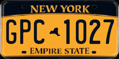 NY license plate GPC1027