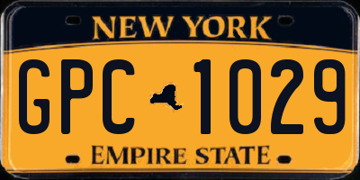 NY license plate GPC1029