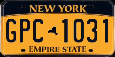 NY license plate GPC1031