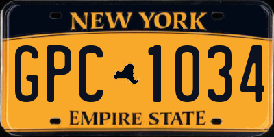NY license plate GPC1034