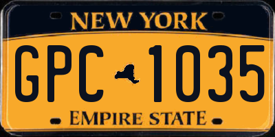NY license plate GPC1035