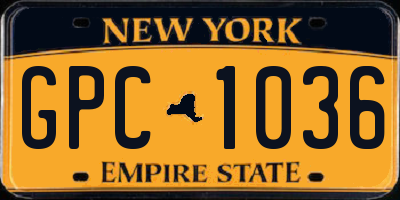 NY license plate GPC1036
