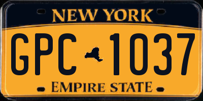 NY license plate GPC1037