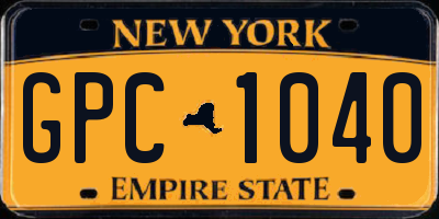 NY license plate GPC1040