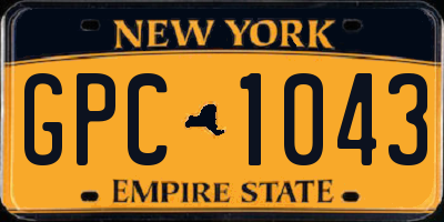 NY license plate GPC1043