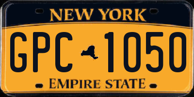 NY license plate GPC1050