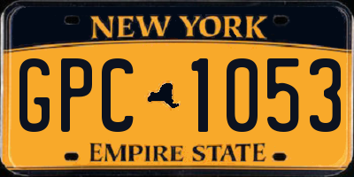 NY license plate GPC1053