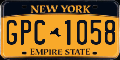 NY license plate GPC1058