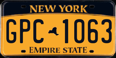 NY license plate GPC1063