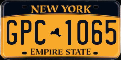 NY license plate GPC1065