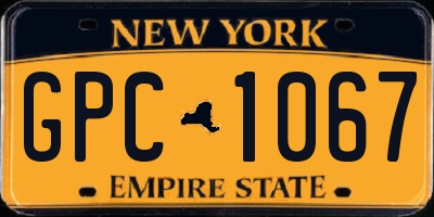 NY license plate GPC1067