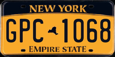 NY license plate GPC1068