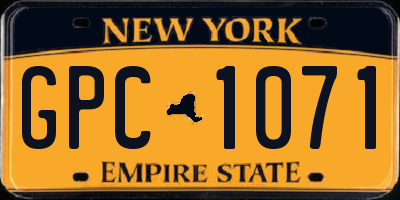 NY license plate GPC1071