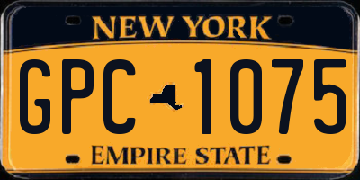 NY license plate GPC1075